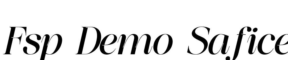 FSP DEMO Saficel Italic font family download free