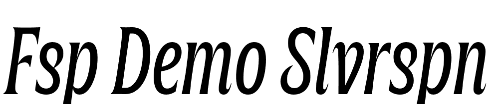 FSP DEMO Slvrspn Cndnsd Italic font family download free