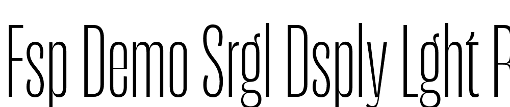 FSP DEMO Srgl Dsply Lght Regular font family download free