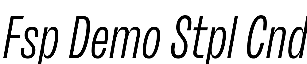 FSP DEMO Stpl Cndnsd Lght Italic font family download free