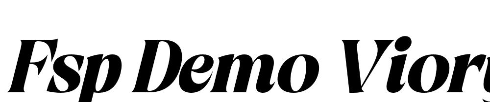 FSP DEMO Viory ExtBd Italic font family download free