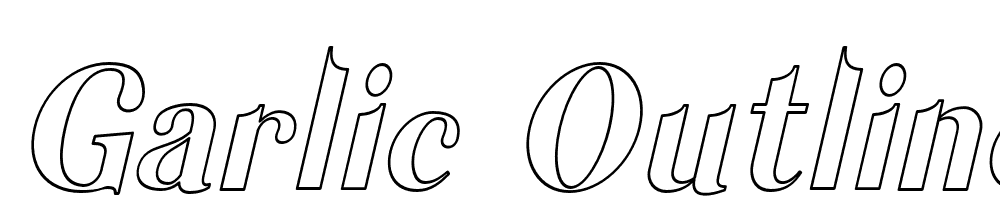 Garlic-Outline-Italic font family download free