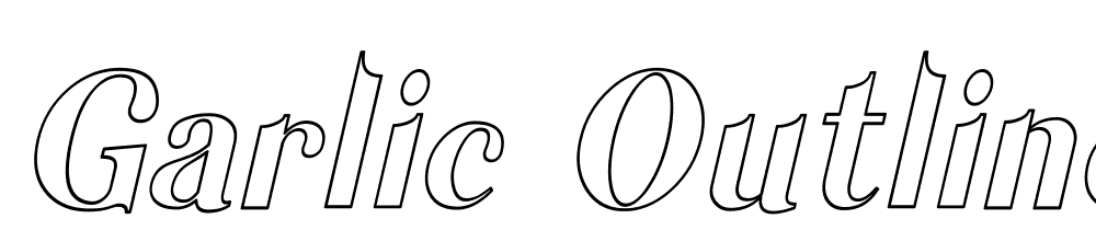 Garlic-Outline-Italic font family download free