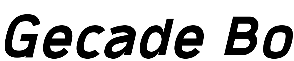 Gecade-Bold-Italic font family download free