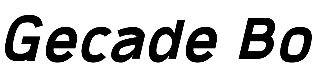 Gecade-Bold-Italic font family download free