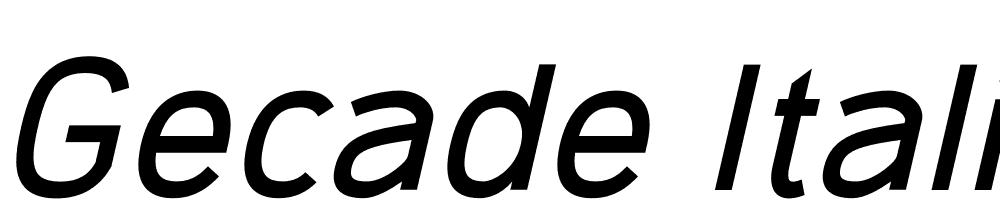 Gecade-Italic font family download free