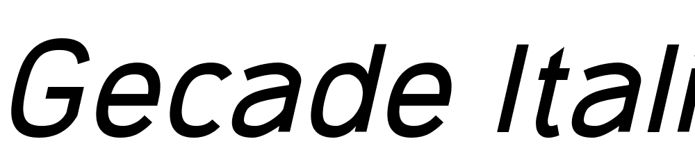 Gecade-Italic font family download free