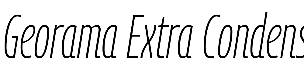 Georama-Extra-Condensed-ExtraLight-Italic font family download free