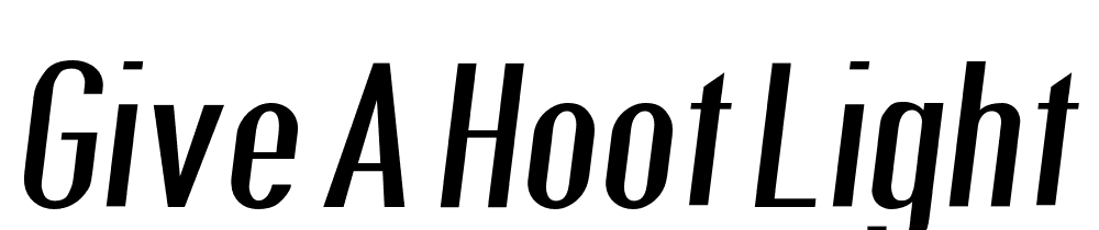 Give-A-Hoot-Light-Oblique font family download free