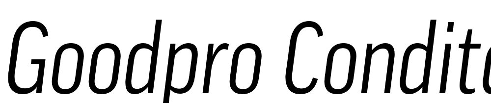 GoodPro-CondItalic font family download free