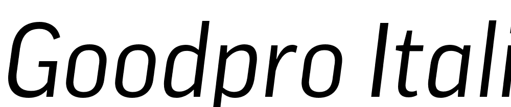 GoodPro-Italic font family download free