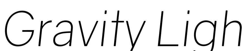 Gravity-Light-Italic font family download free