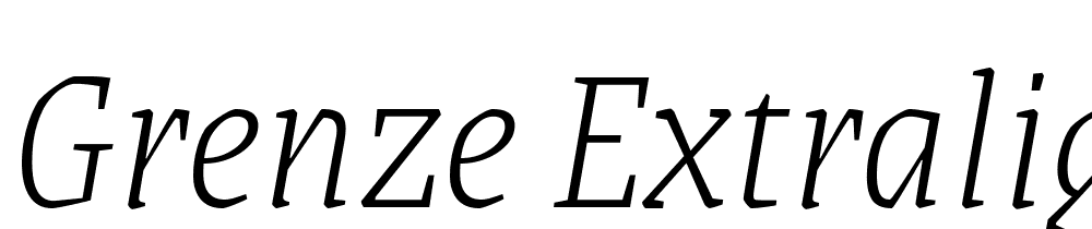 Grenze-ExtraLight-Italic font family download free