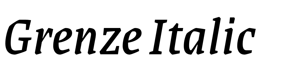 Grenze-Italic font family download free