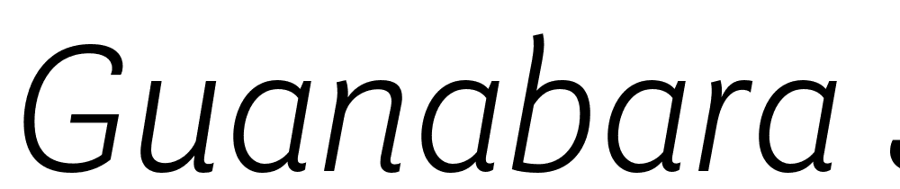 Guanabara-Sans-Extra-Light-Italic font family download free