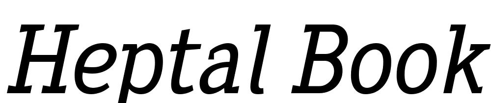 Heptal-Book-Italic font family download free