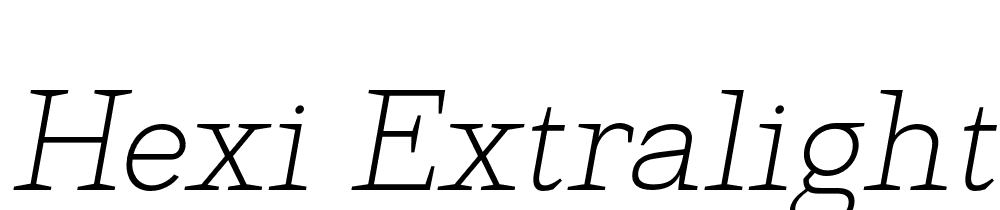 Hexi-ExtraLight-Oblique font family download free