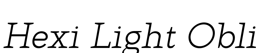 Hexi-Light-Oblique font family download free