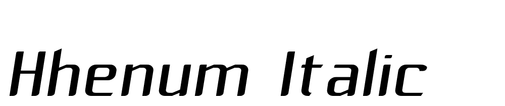 Hhenum-Italic font family download free