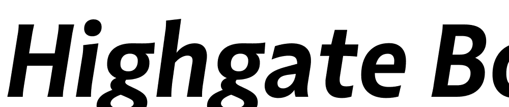 Highgate-Bold-Italic font family download free