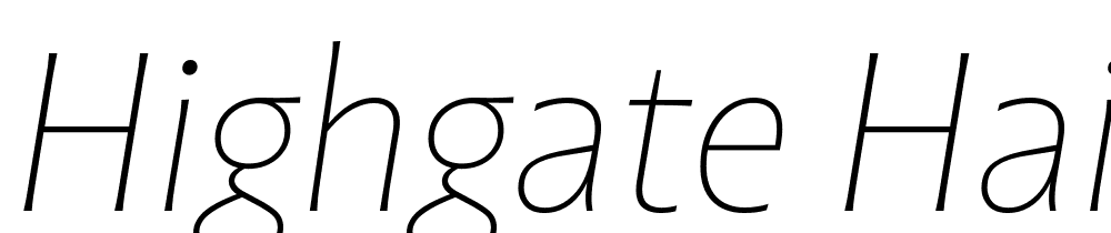 Highgate-Hairline-Italic font family download free