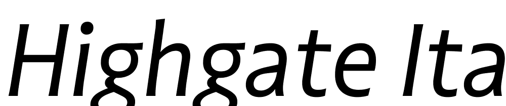 Highgate-Italic font family download free