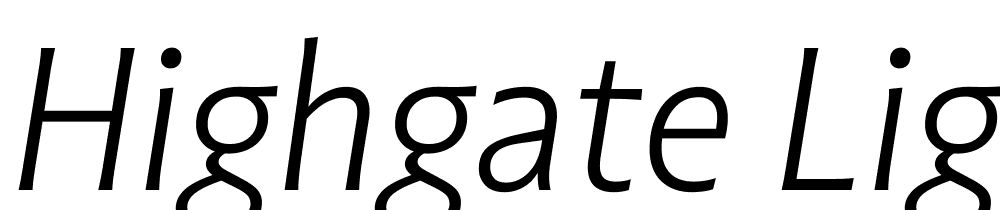 Highgate-Light-Italic font family download free