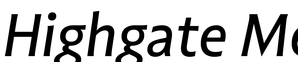 Highgate-Medium-Italic font family download free