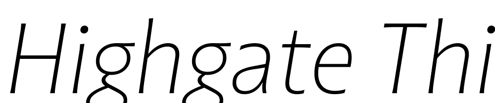 Highgate-Thin-Italic font family download free