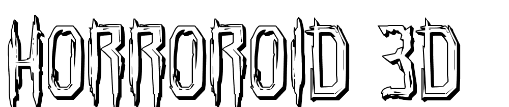 Horroroid-3D font family download free