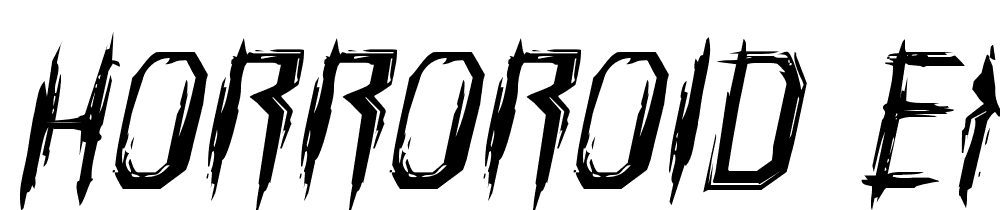 Horroroid-Expanded-Italic font family download free