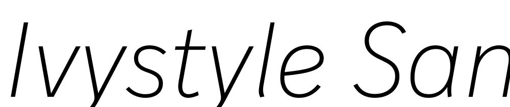 IvyStyle-Sans-Thin-Italic font family download free