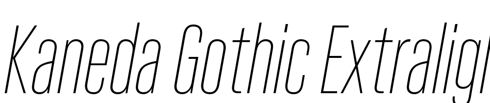 Kaneda-Gothic-ExtraLight-Italic font family download free