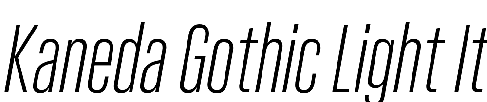 Kaneda-Gothic-Light-Italic font family download free