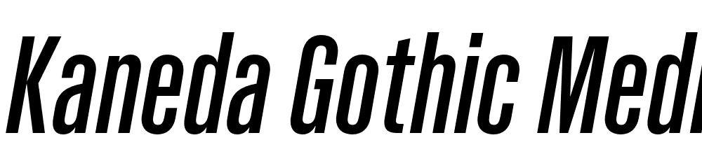 Kaneda-Gothic-Medium-Italic font family download free