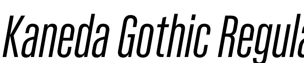 Kaneda-Gothic-Regular-Italic font family download free