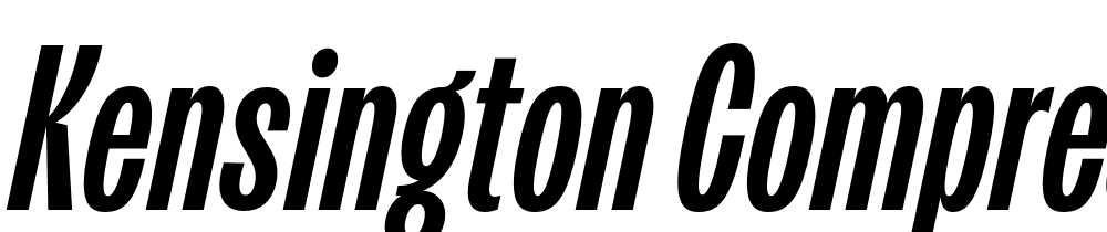 Kensington-Compressed-Demi-Italic font family download free