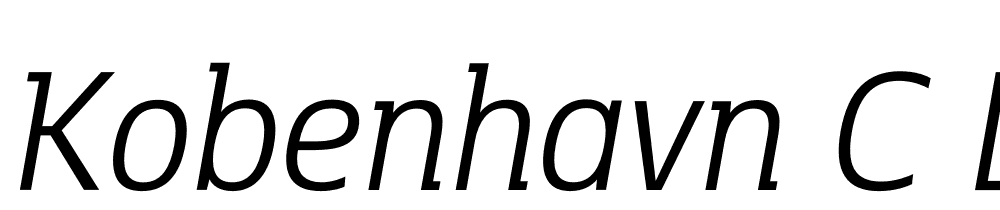 Kobenhavn-C-Light-Italic font family download free