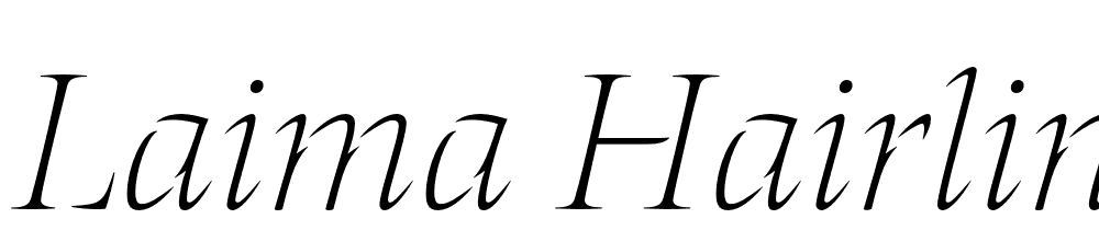 Laima-Hairline-Italic font family download free