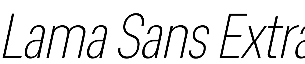 Lama-Sans-ExtraLight-Condensed-Italic font family download free