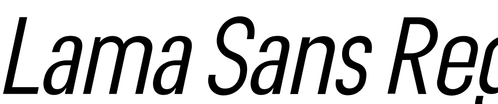 Lama-Sans-Regular-Condensed-Italic font family download free