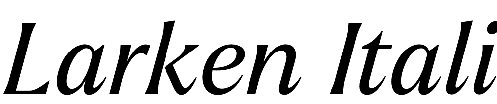 Larken-Italic font family download free