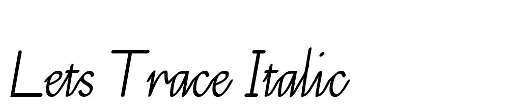 Lets-Trace-italic font family download free