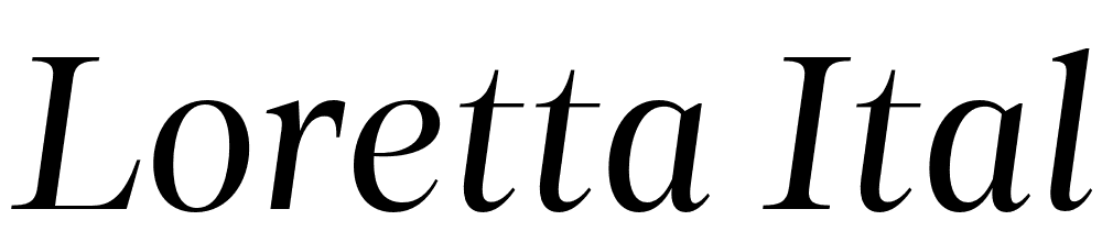 Loretta-Italic-Display font family download free