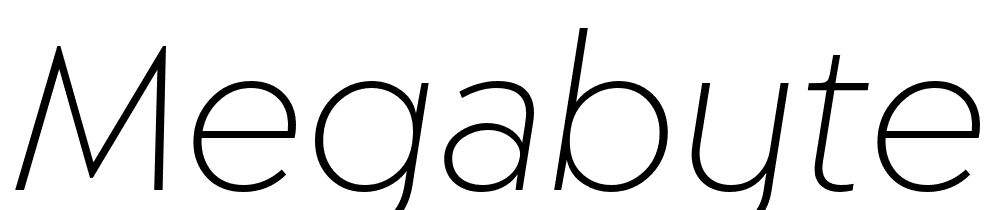 Megabyte-Light-Italic font family download free