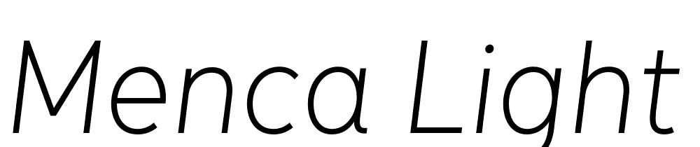 Menca-Light-Italic font family download free