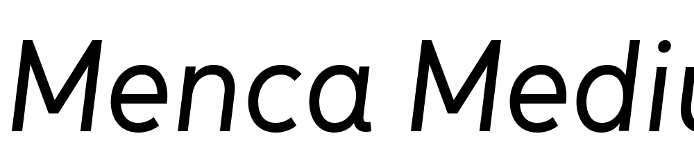 Menca-Medium-Italic font family download free