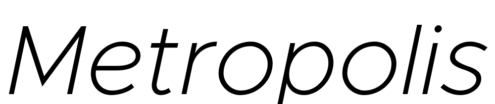 Metropolis-Extra-Light-Italic font family download free