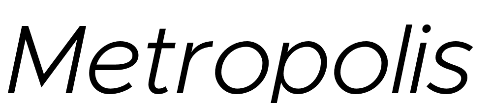 Metropolis-Light-Italic font family download free