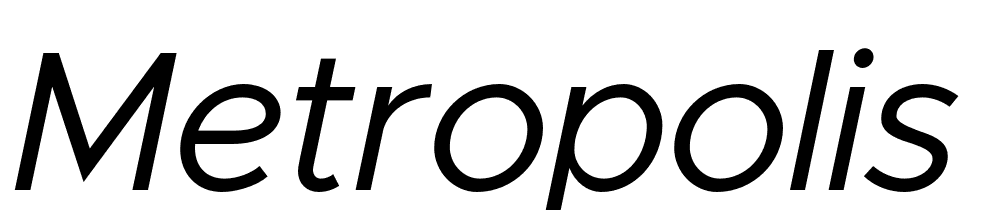 Metropolis-Regular-Italic font family download free